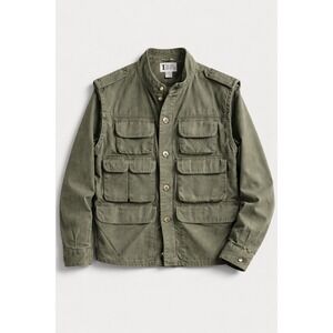 VTG TRAIL DESIGNS M Med Green Vintage Convertible Zip Off Sleeve Utility Jacket